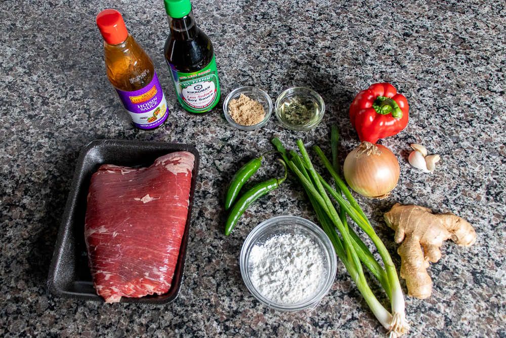 ingredients for Mongolian beef