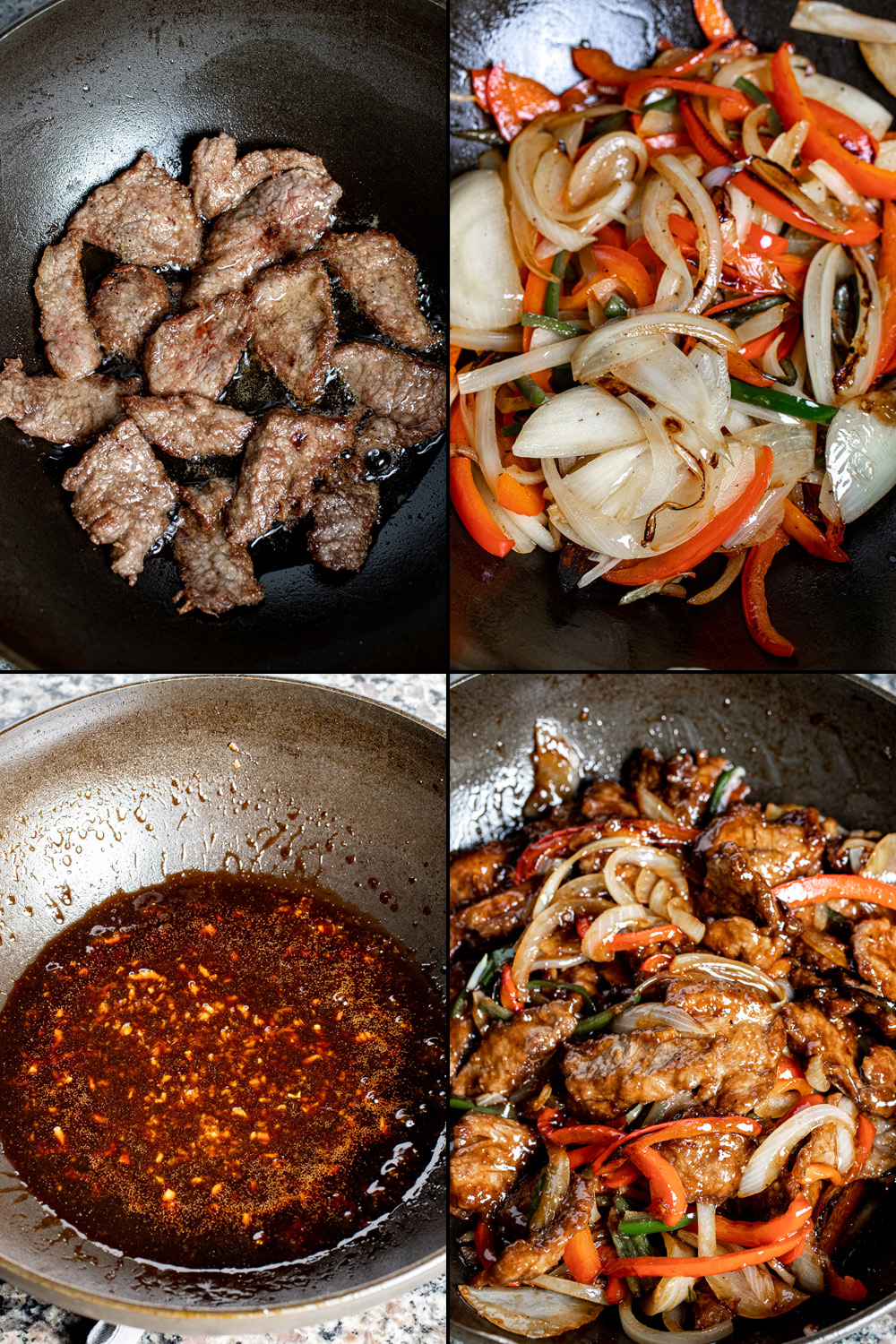cooking Mongolian beef