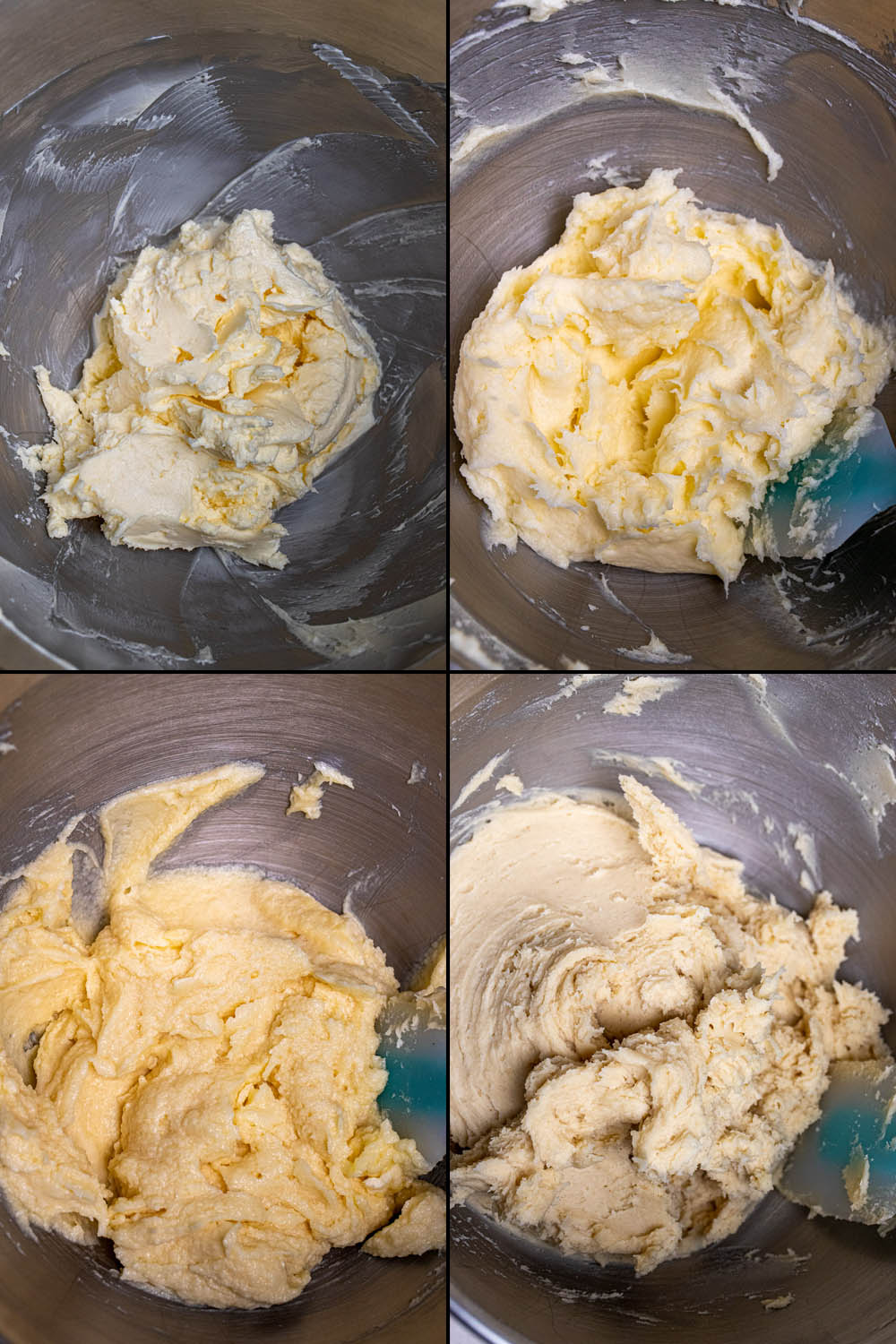 4 steps in making cream cheese blossom cookies