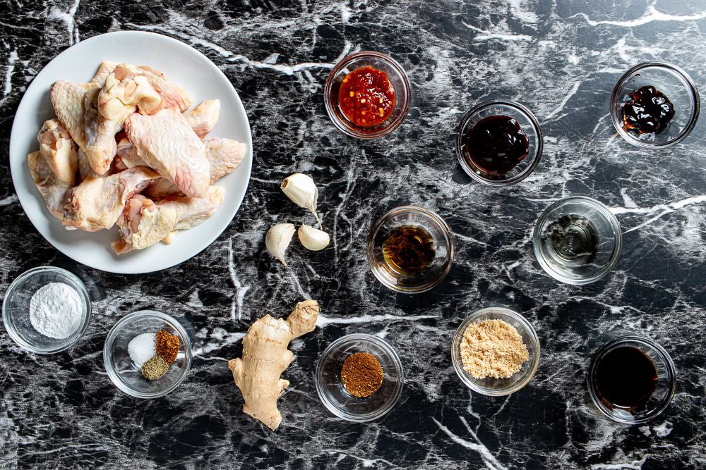 ingredients for baked Chinese chicken wings