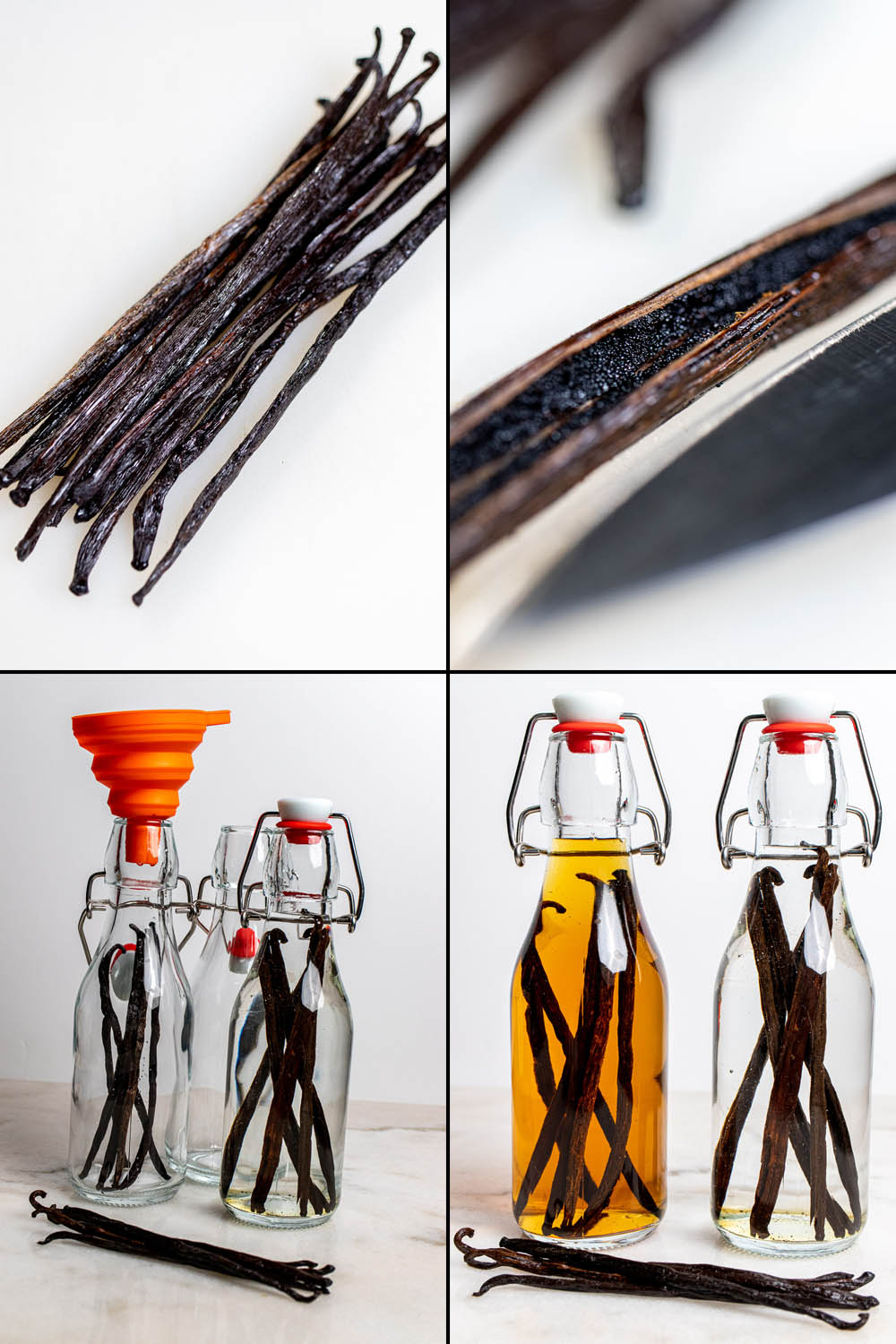 4 steps in making homemade vanilla extract