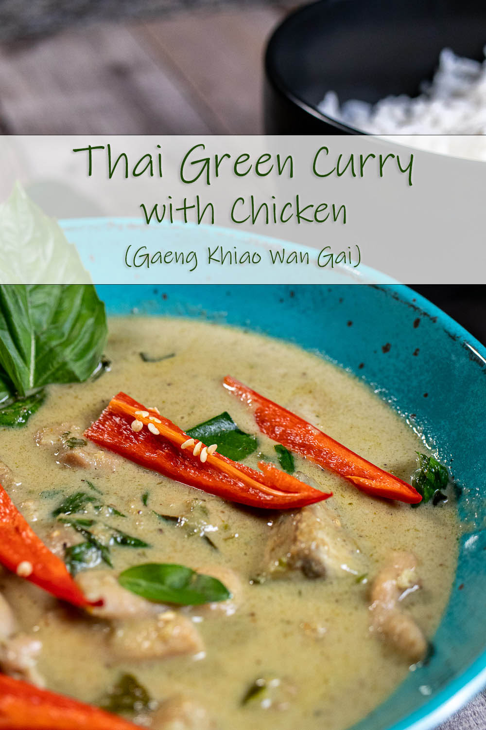 close up of Thai green curry for pinterest