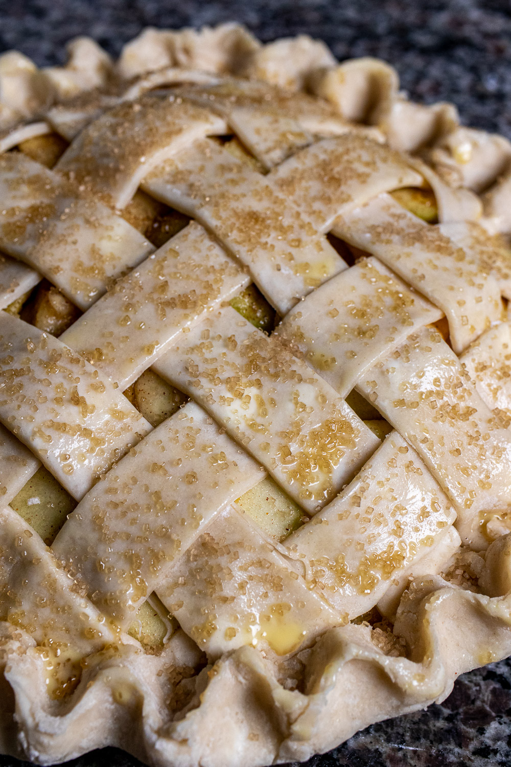 all-butter pie crust with a lattice top