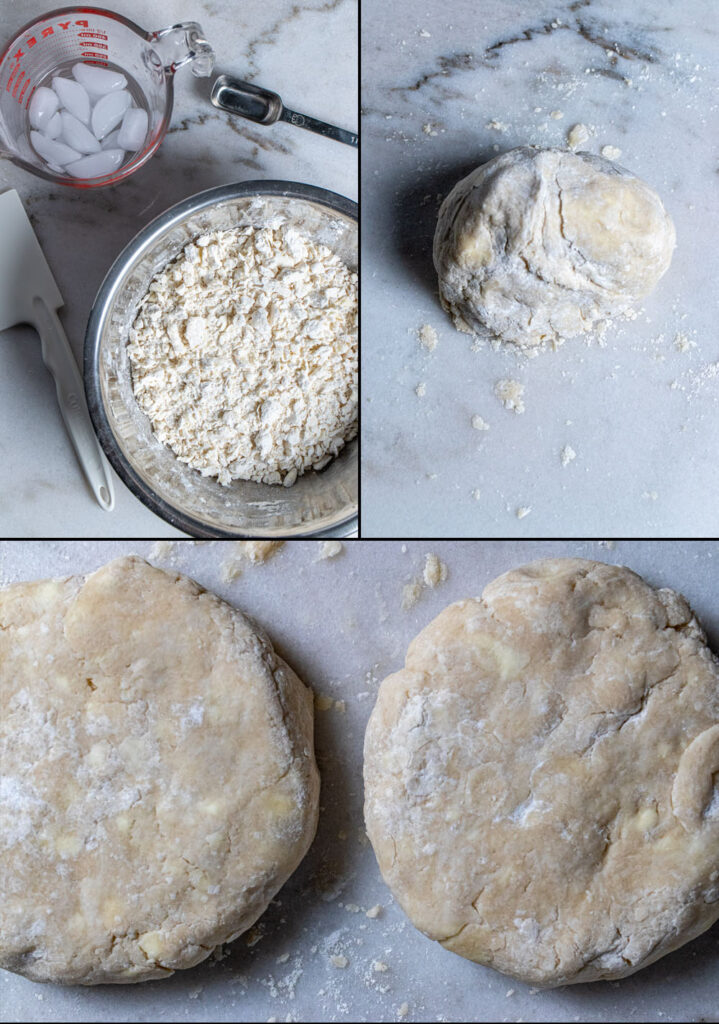 second 3 steps in making an all-butter pie crust