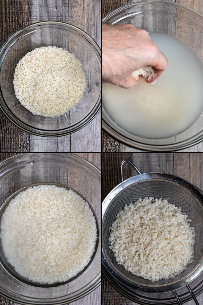 4 steps in washing rice