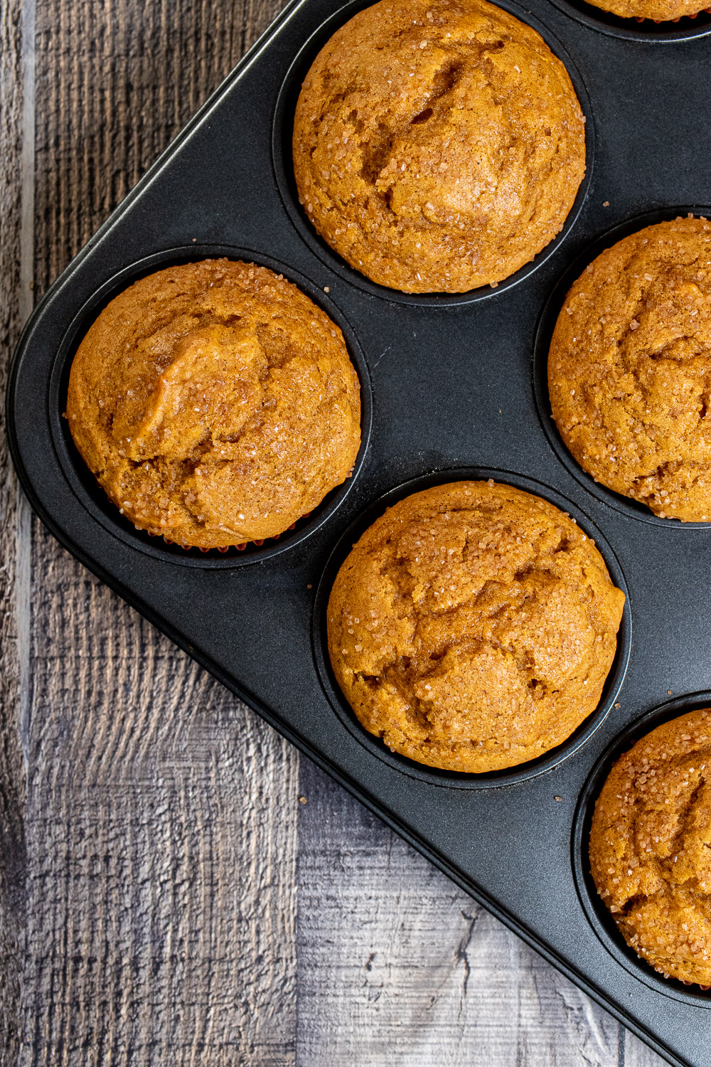pumpkin spice muffins in muffin pan