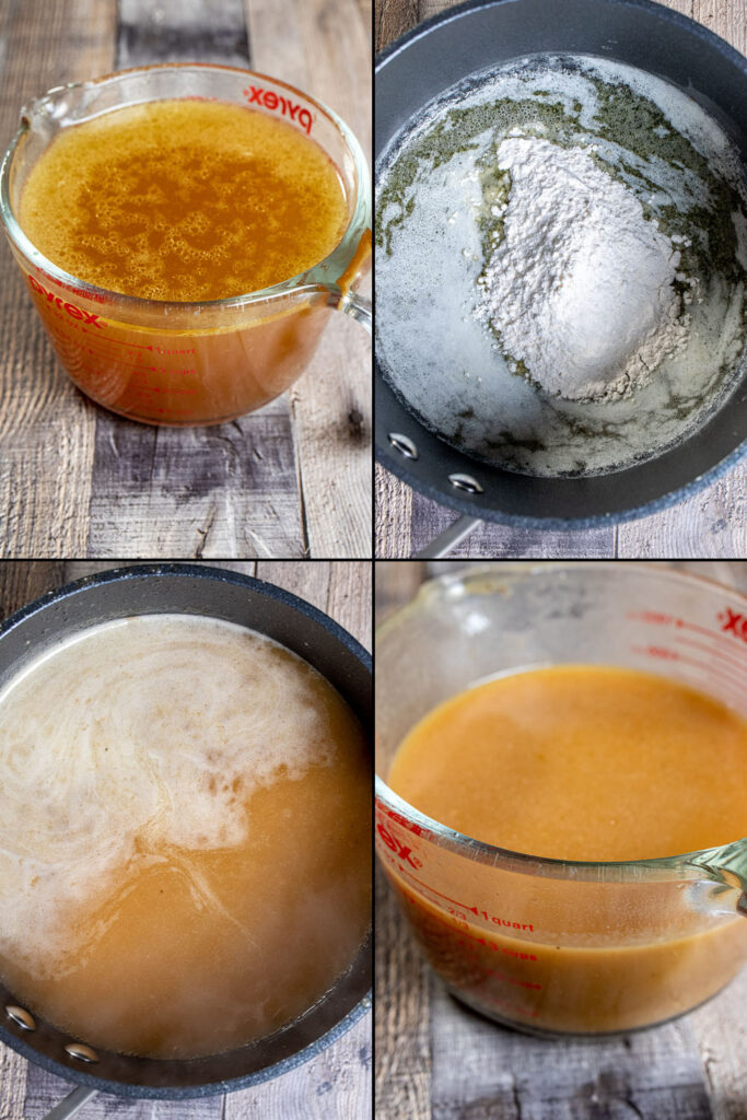 last 4 steps in making an herb-roasted turkey and gravy