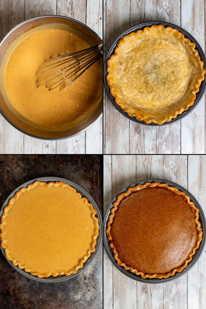 last 4 steps in making a classic pumpkin pie
