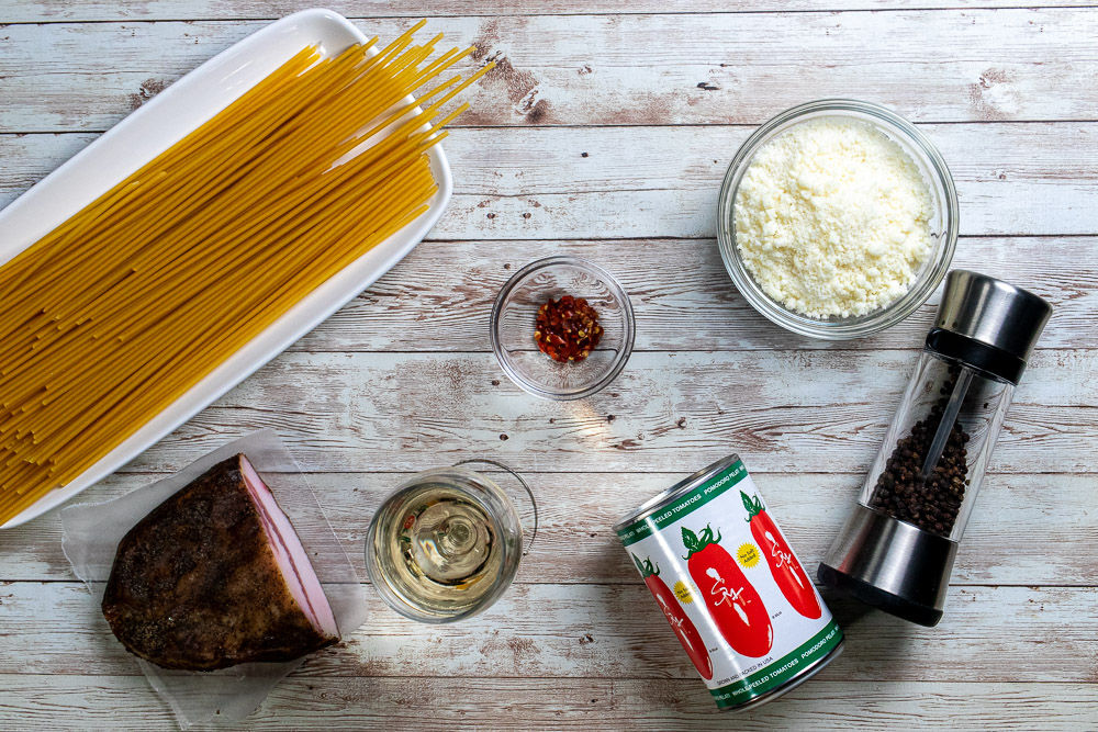 ingredients for authentic all'Amatriciana