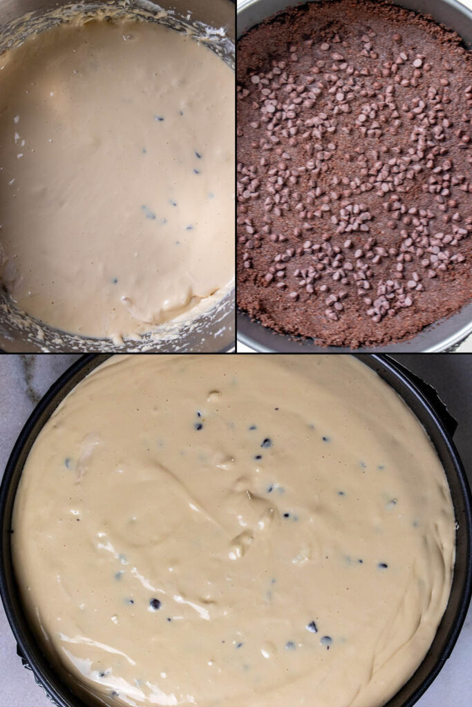 last 3 steps in making Bailey's cheesecake