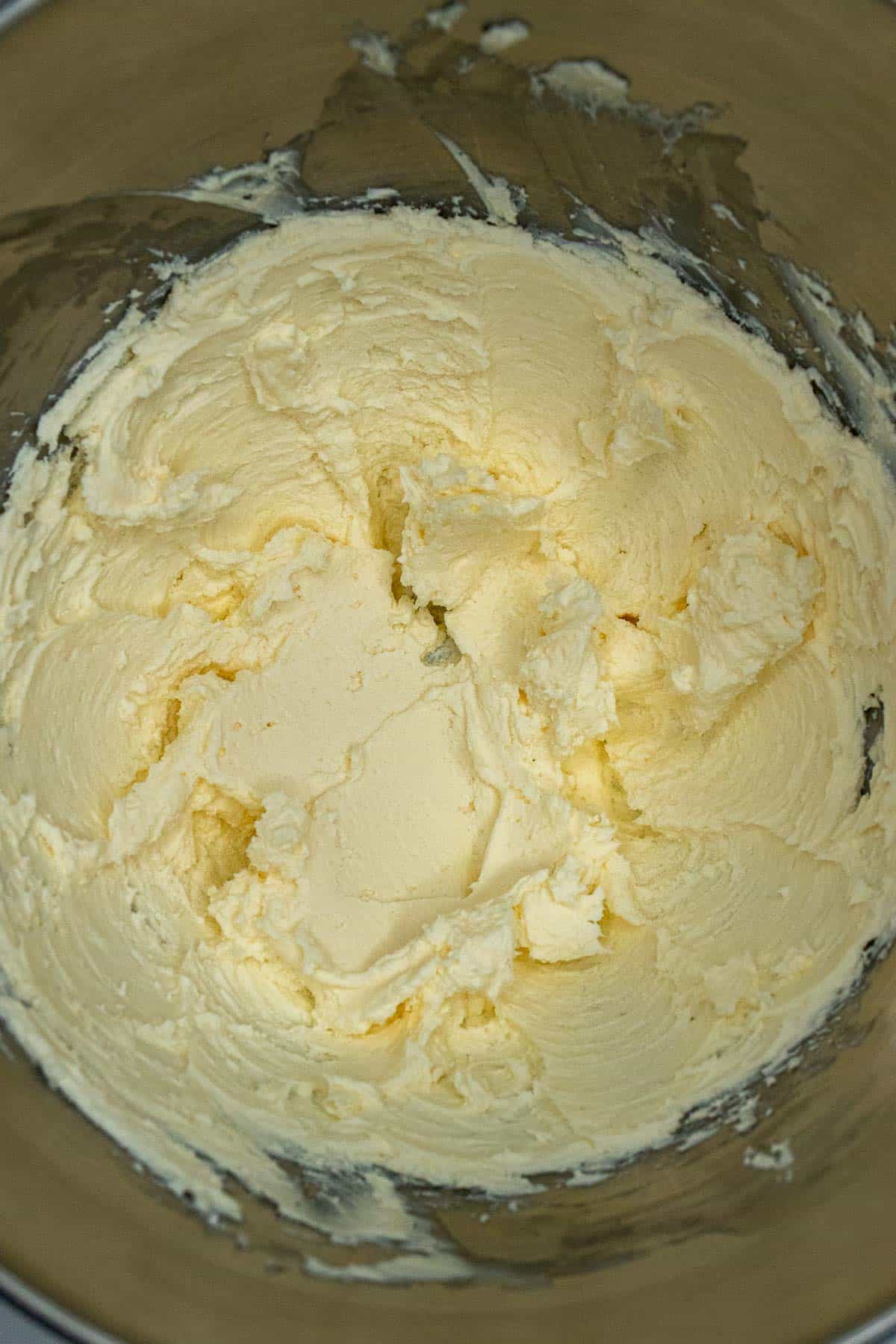 Butter and cream cheese creamed together for frosting.