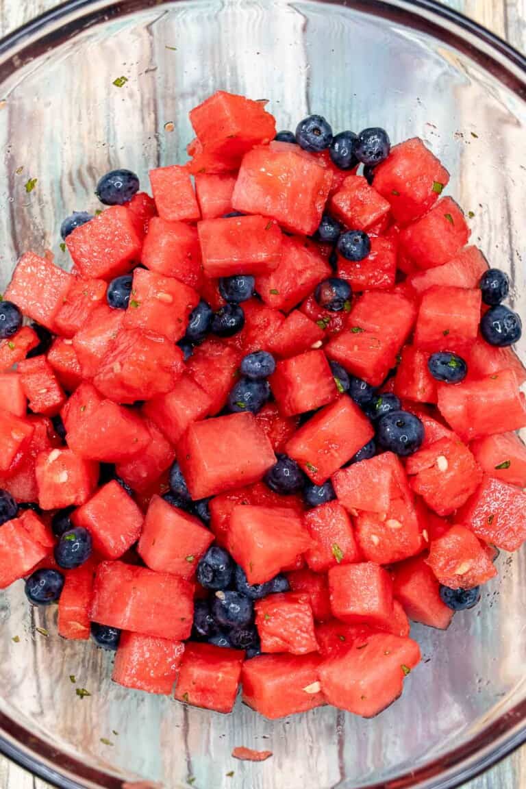 Blue Raspberry Watermelons Blueberry Watermelon Salad - The Night Owl Chef