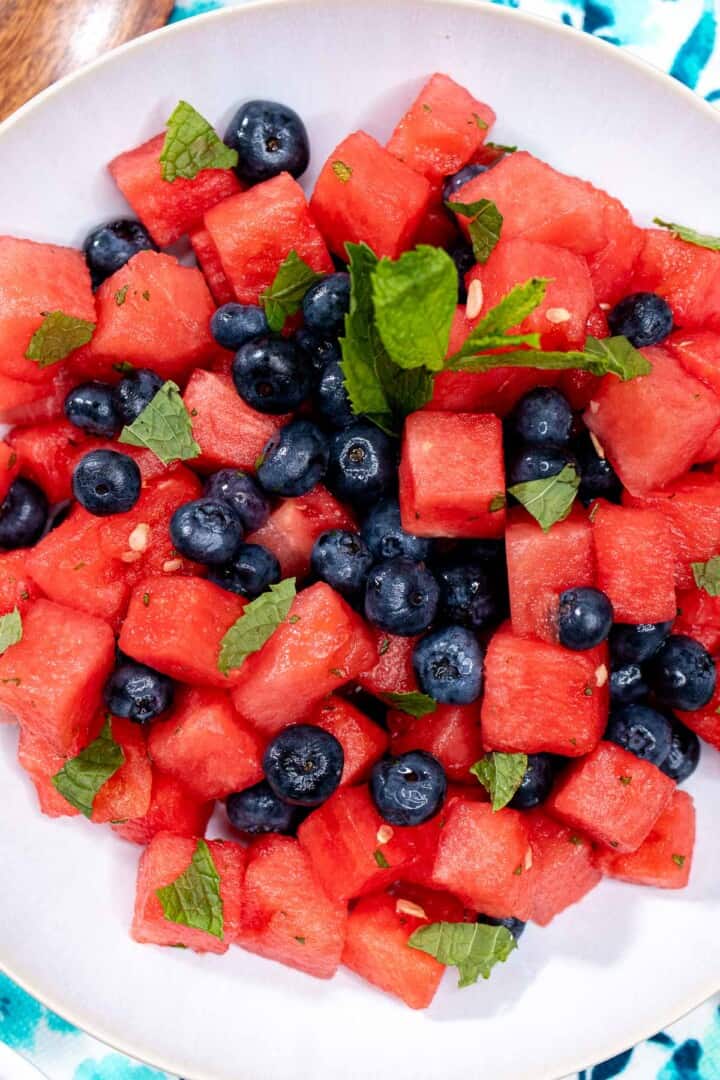 Blue Raspberry Watermelons Blueberry Watermelon Salad - The Night Owl Chef