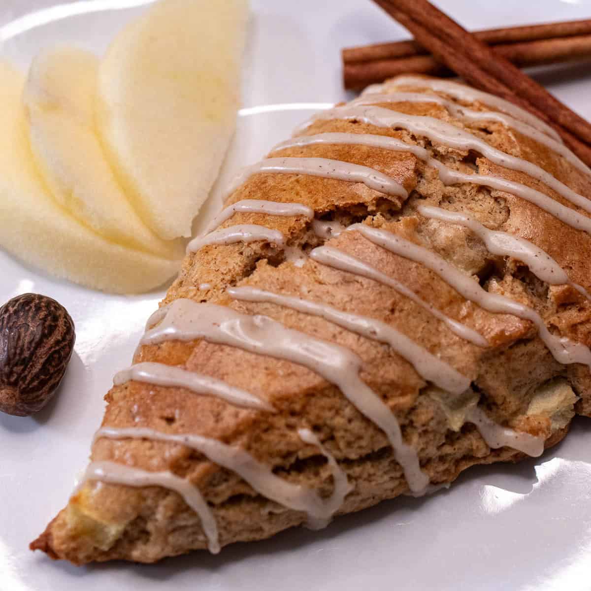 Cinnamon Apple Scones with Maple Cinnamon Glaze-image
